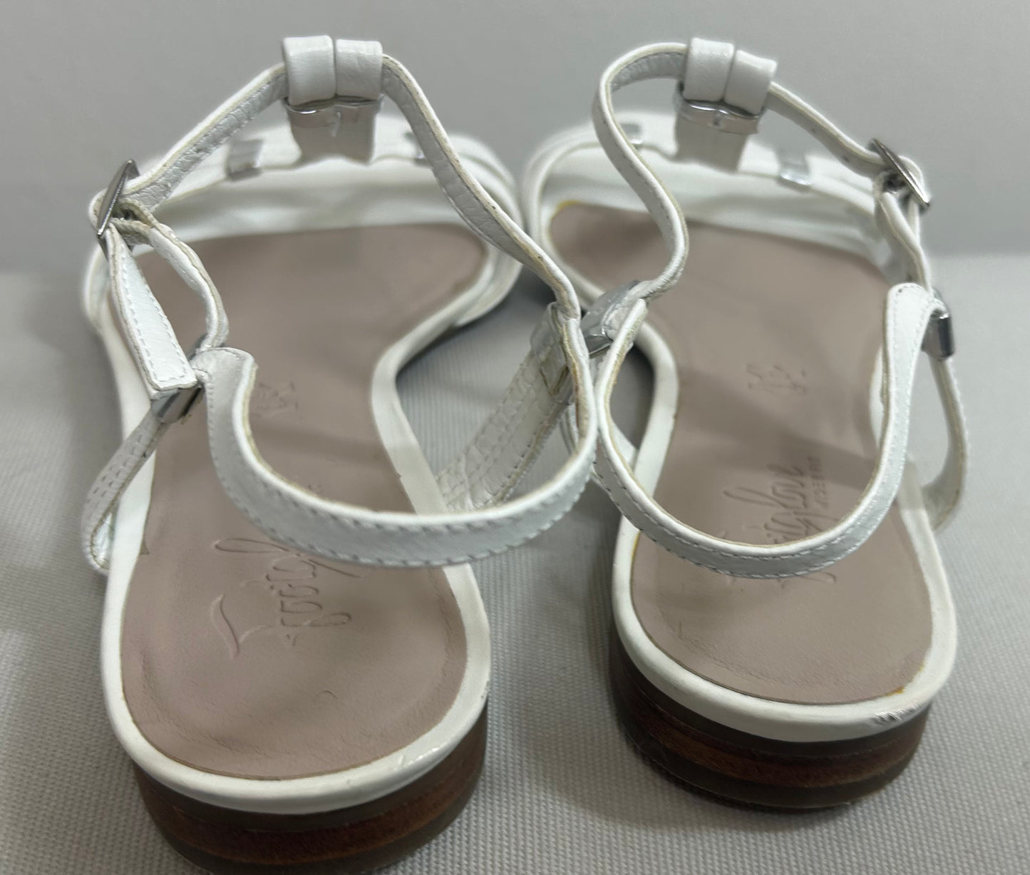 White Footgove Flat Strappy Sandals