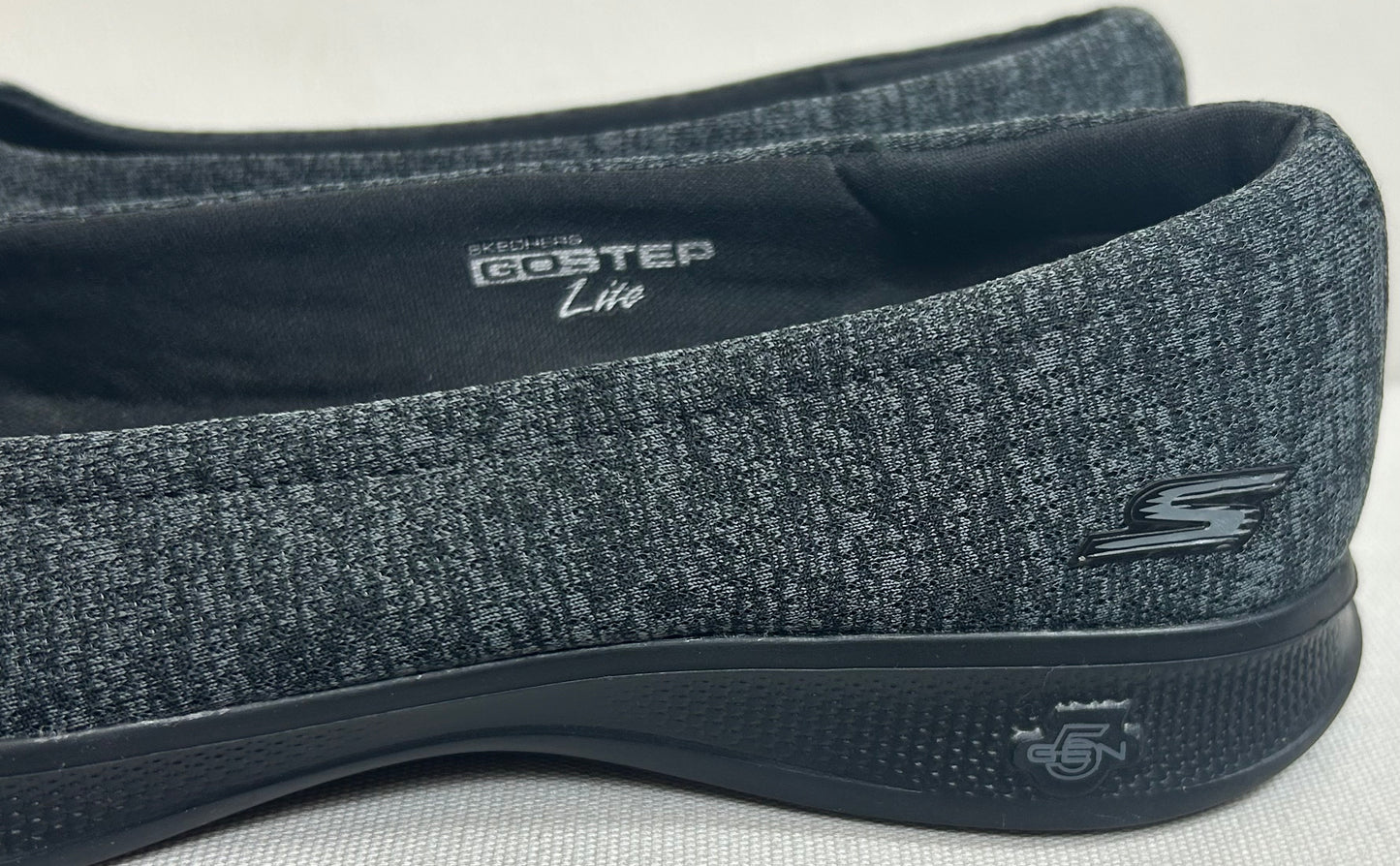 Dark Grey Sketchers Flat Shoes