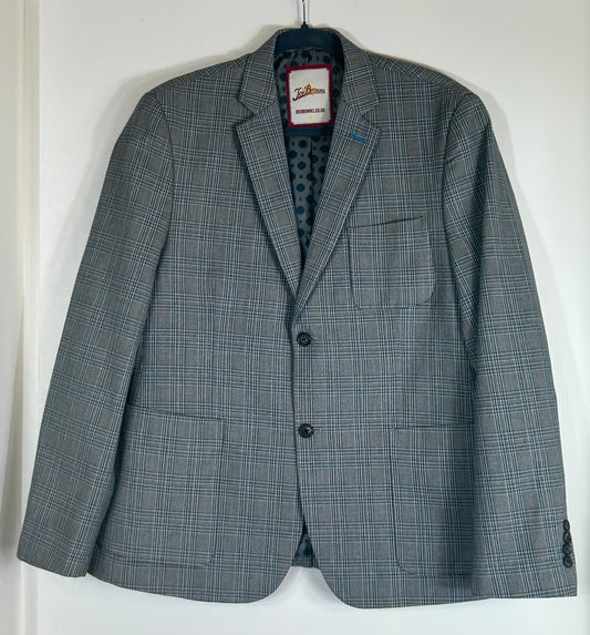 Pale Grey & Blue Checked Jacket