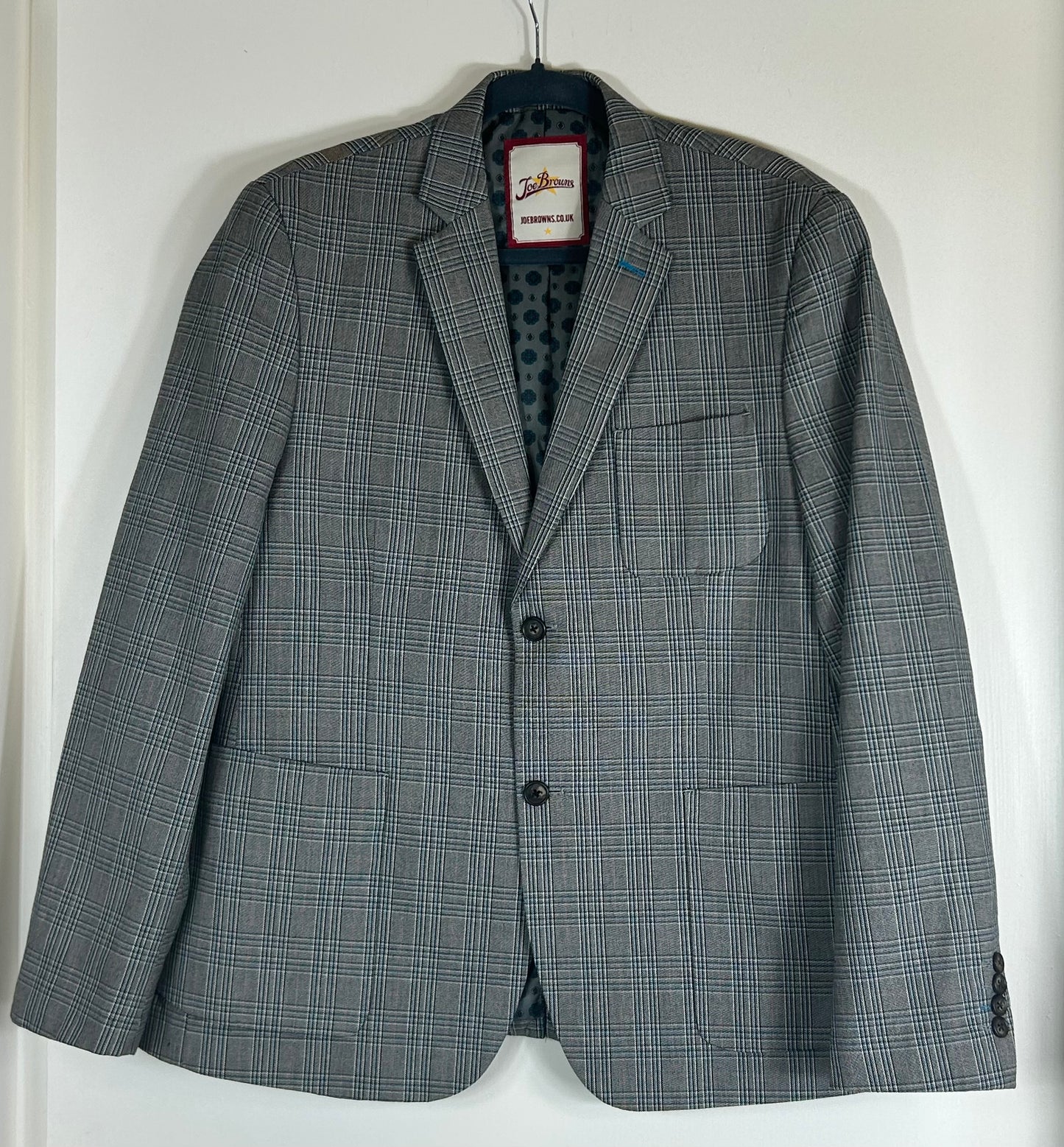 Pale Grey & Blue Checked Jacket