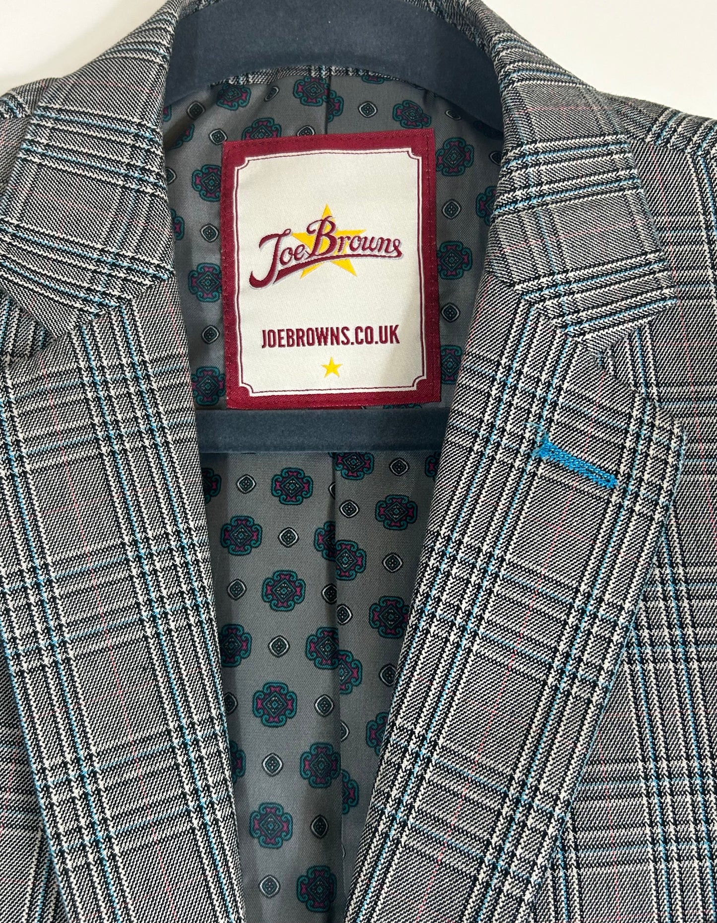Pale Grey & Blue Checked Jacket