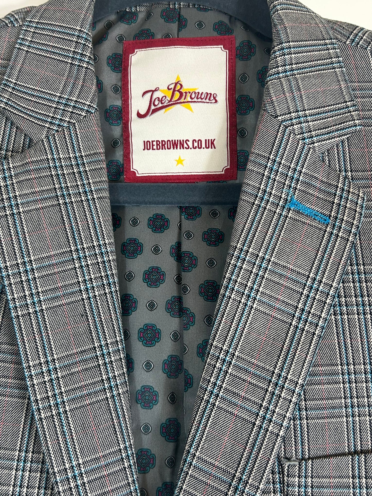 Pale Grey & Blue Checked Jacket