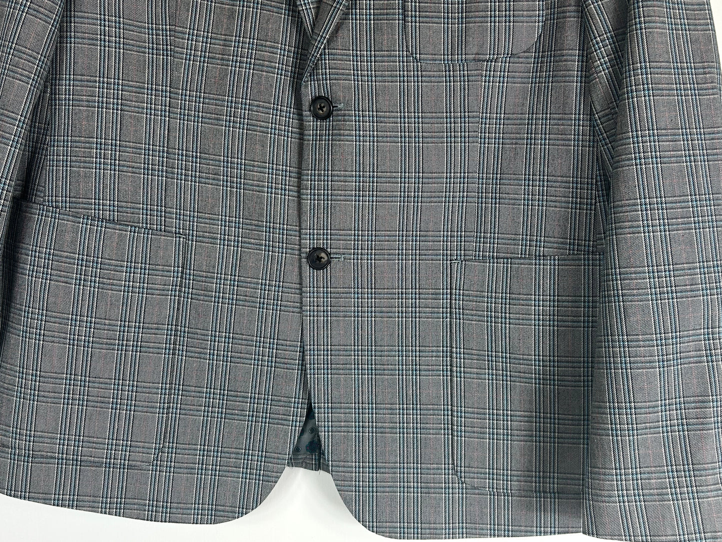 Pale Grey & Blue Checked Jacket