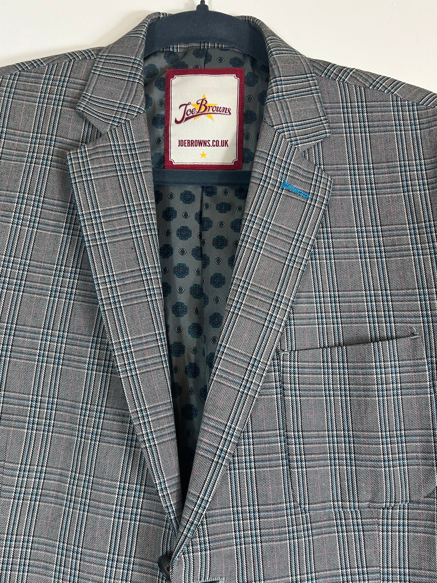 Pale Grey & Blue Checked Jacket